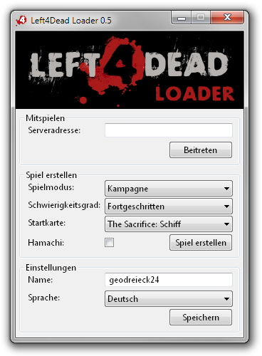 Screenshot vom Left4Dead Loader